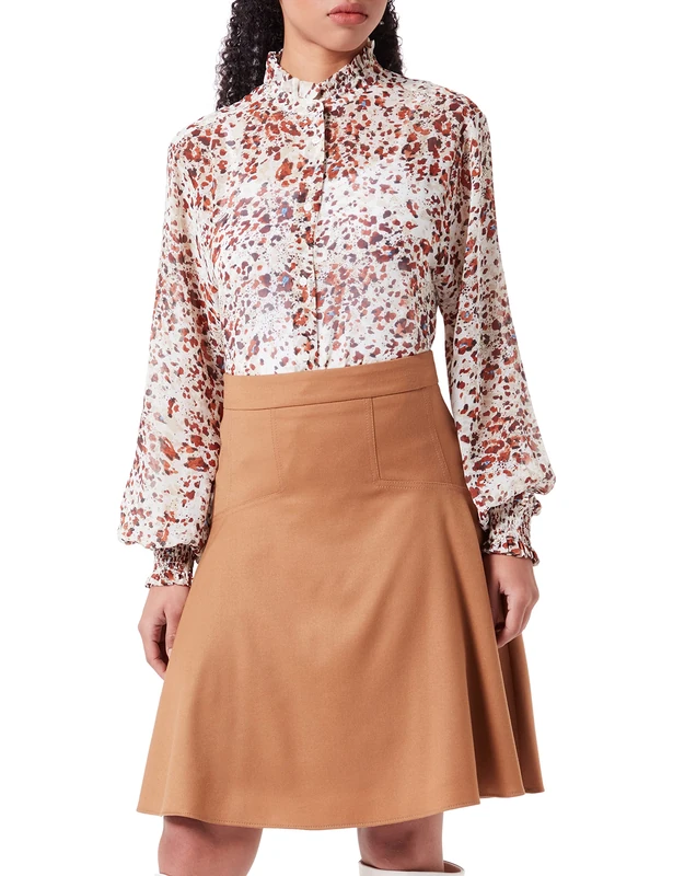 HUGO Women's Ritina Skirt, Open Brown246, UK 6