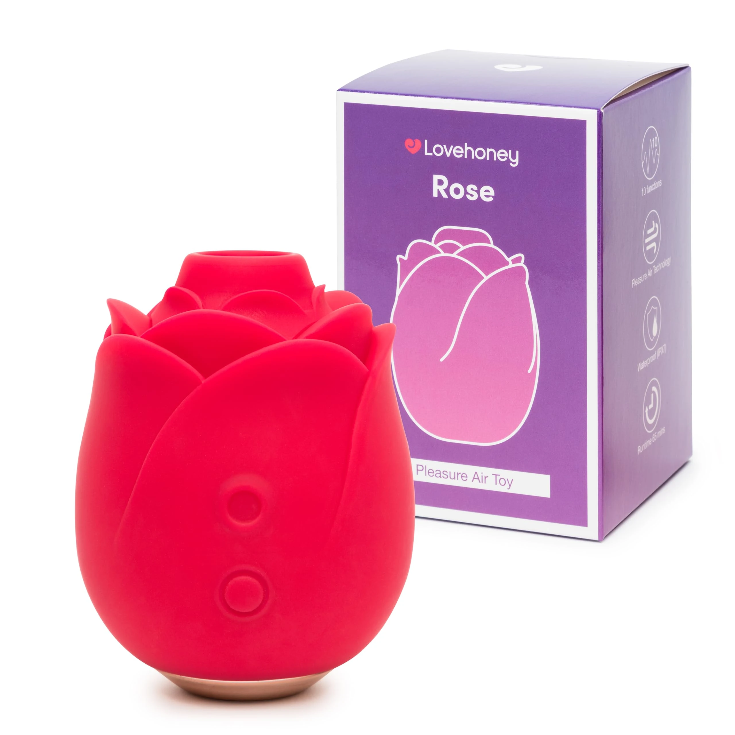 Lovehoney Rose Clitoral Sucking Toy - Clit Stimulator with 6 Suction Speeds - Womens Waterproof Sucker Vibrator - Rechargeable Vibrating Adult Sex Toys Gifts for Women and Couples