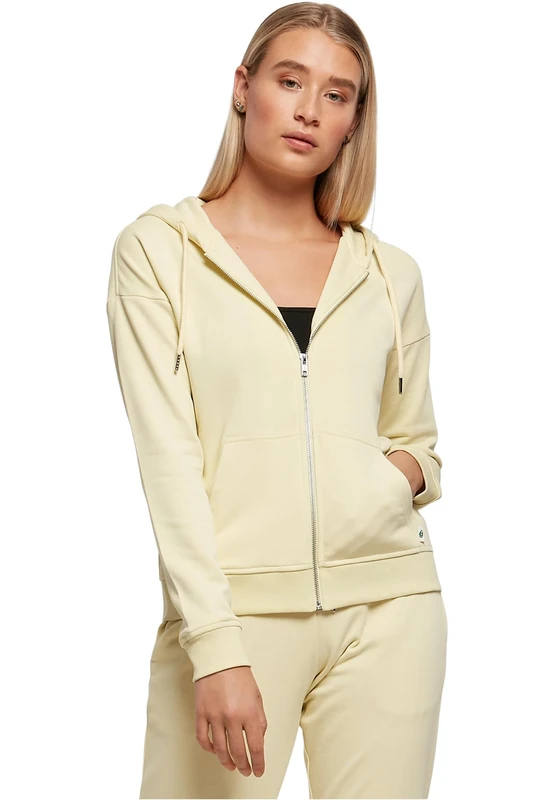 Urban Classics Women's Organic Terry Zip Hoodie Soft Yellow 4XL