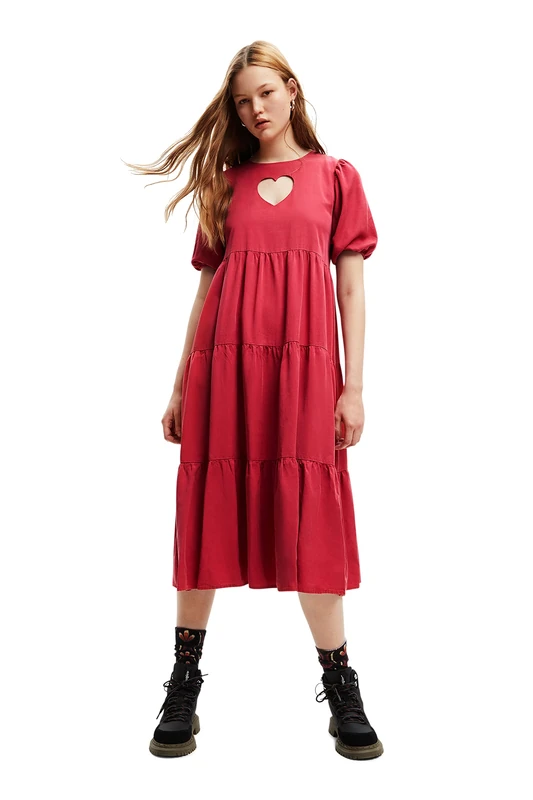 Desigual Women's Vest_Flora, 3194 Chilli Casual Dress, red, M