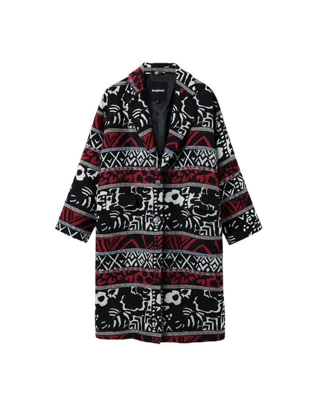 Desigual Women's Coat_dev, 2000 Black Overcoat, XL