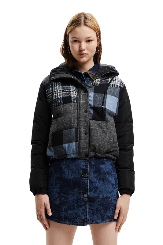 Desigual Women's Padded_Bergen, 2000 Black Short Overcoat, X-Small