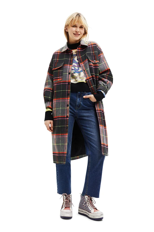 Desigual Women's Abrig_Kiev, 2006 Dark Grey Overcoat, Black, M