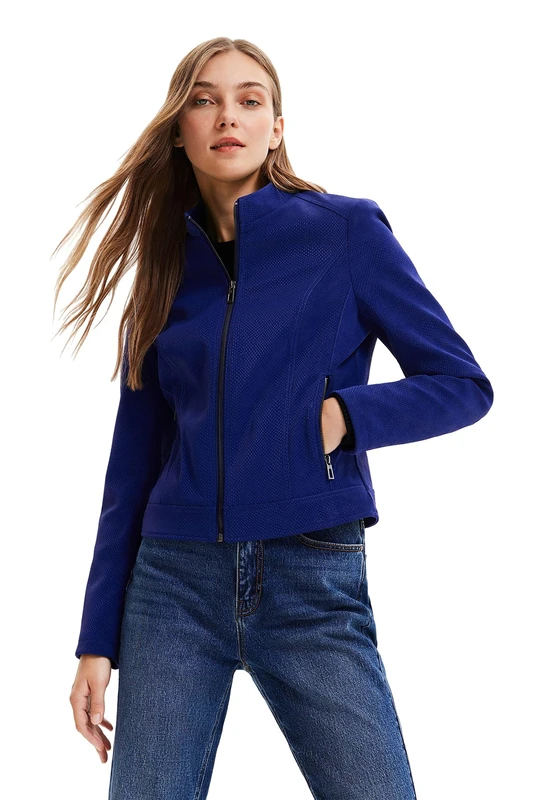 Desigual Las Vegas Suede Effect Jacket 22WWE62G AW22 New Season Blue
