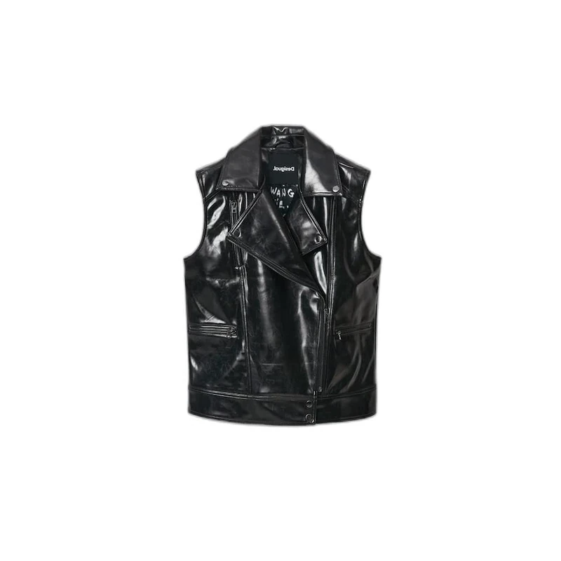 Desigual Women's Chaq_Tulsa, 2000 Black PU Coat, S