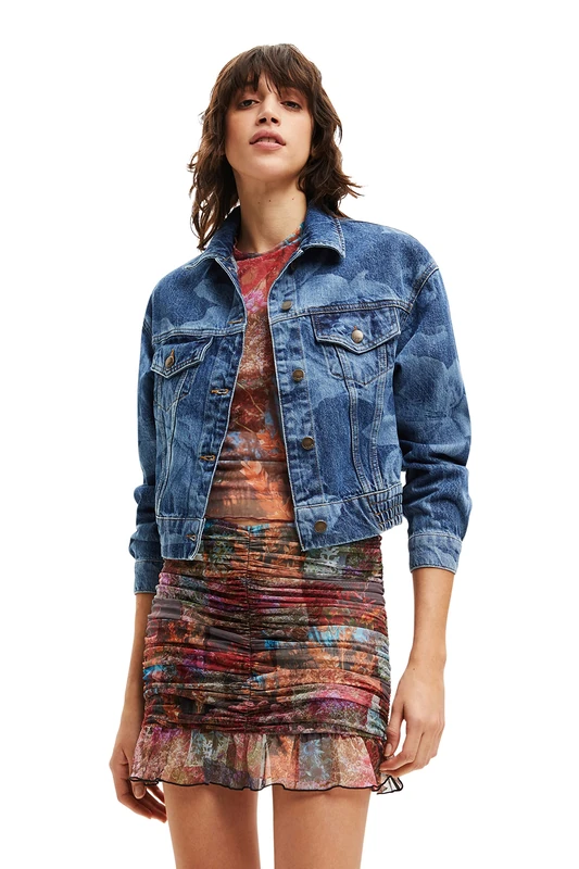 Desigual Women's CHAQ_OKLAHOMA, 5053 DENIM MEDIUM Jacket, Blue, S