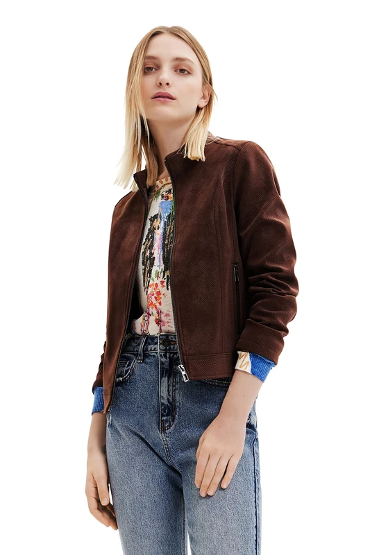 Desigual Las Vegas Suede Effect Jacket 22WWE62G AW22 New Season Brown