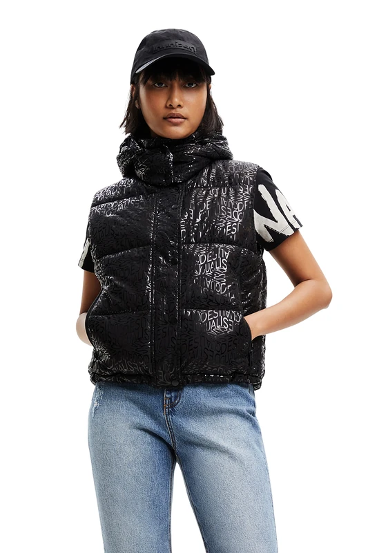 Desigual Women's Padded_Oslo, 2000 Black Short Overcoat, S