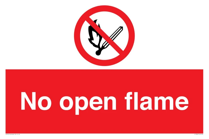 No open flame Sign - 600x400mm - A2L