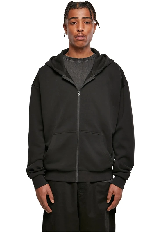 Build Your Brand Men's Ultra Heavy Zip Hoody Hooded Sweatshirt, Black, 5XL