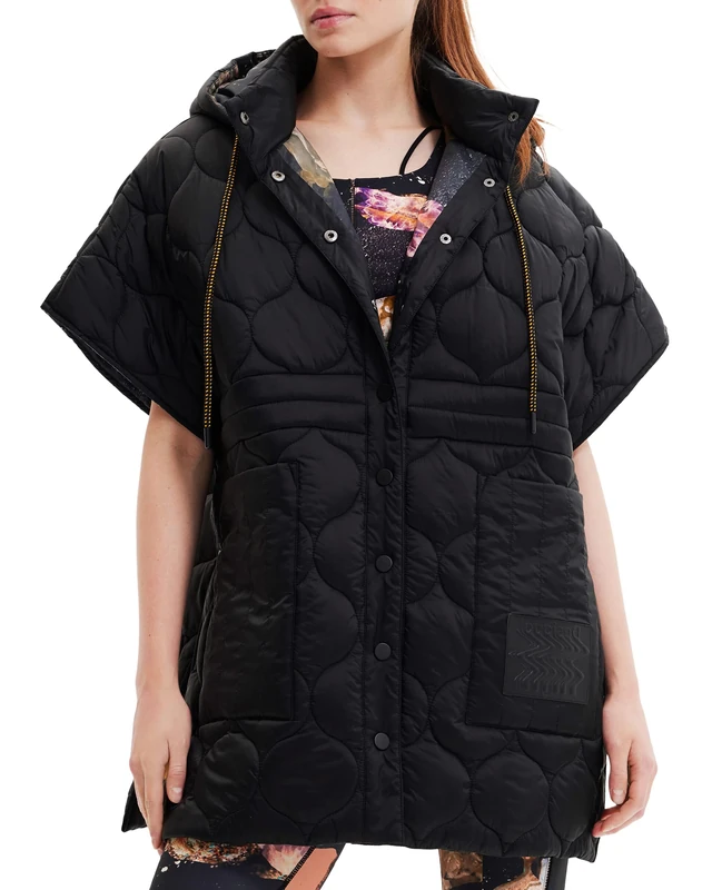 Desigual Women's Poncho_psico Denali, 2000 Black, One Size