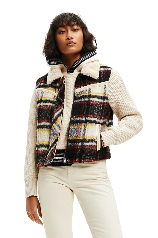 Desigual Women's CHAQ_Ofelia, 1001 RAW Jacket, White, X-Small