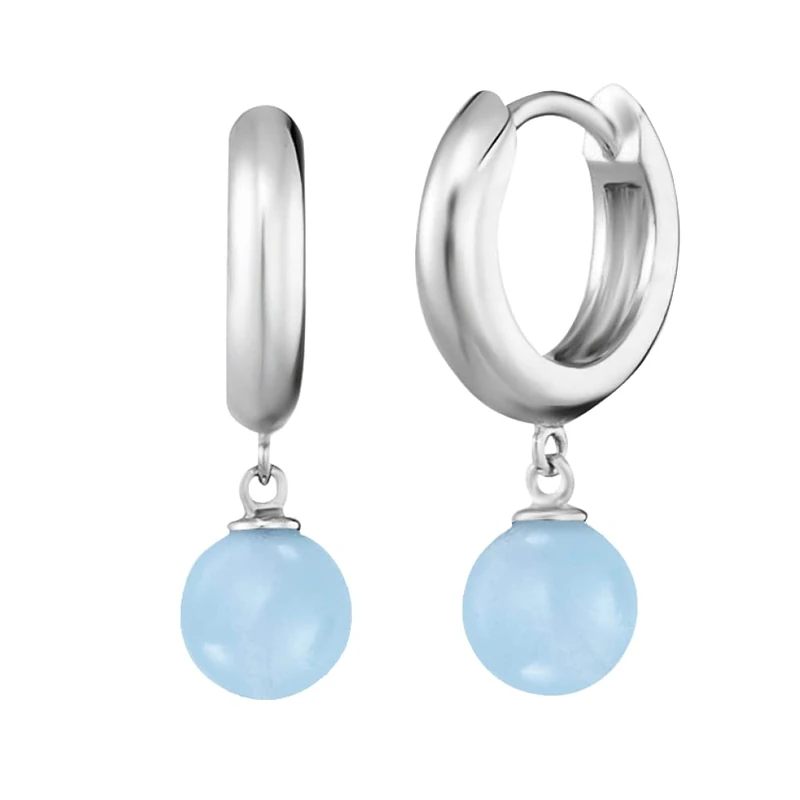 Angel Whisperer Women's Elegant Hoop Earrings | 925 Sterling Silver • Powerstone Pendant • Ø 13mm
