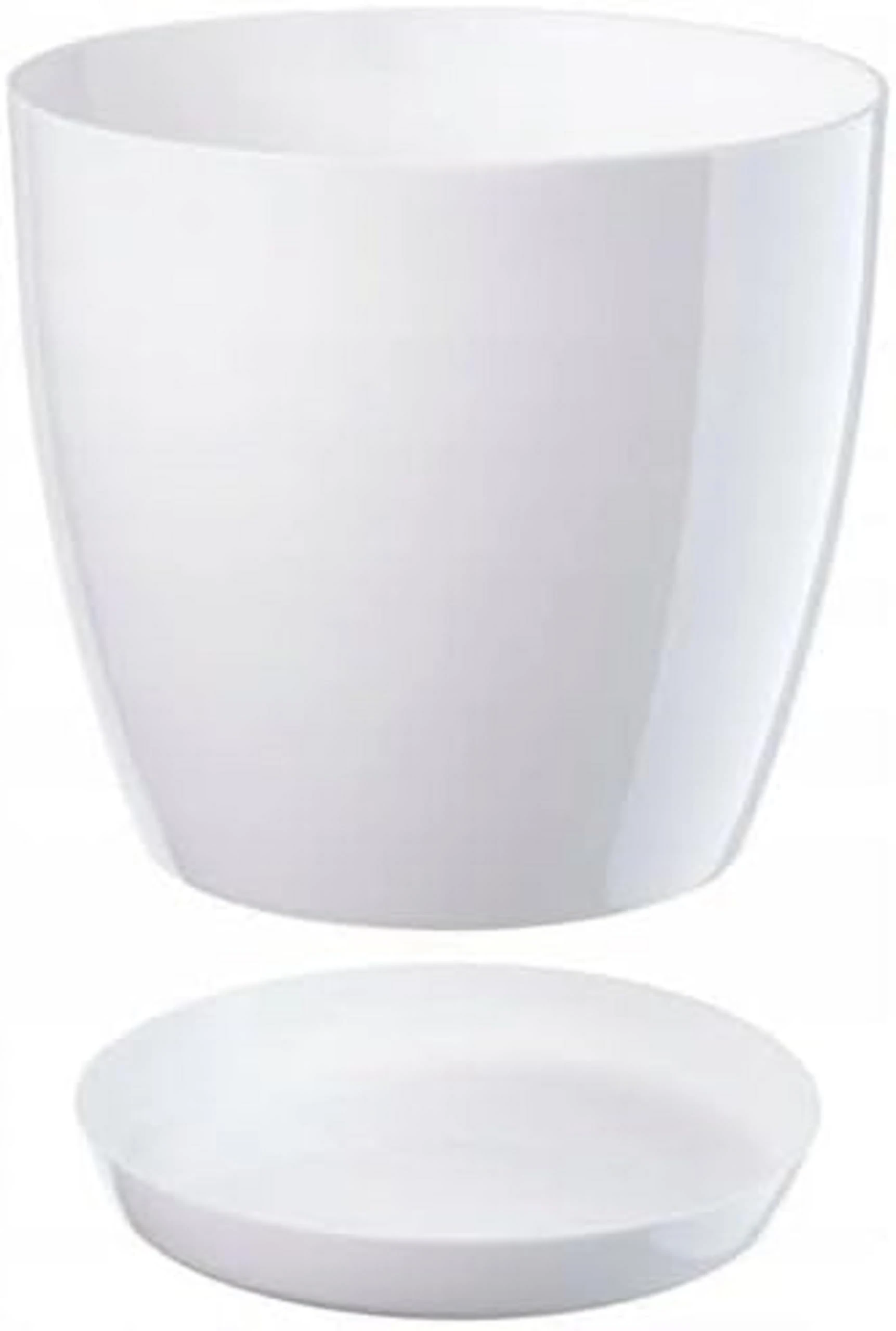 B2C Plant Pot Flower 20 Colours 9 sizes Gloss Plastic Plant Pots Planter Saucer Tray Deco (20 cm/ 7.9 inch, White)