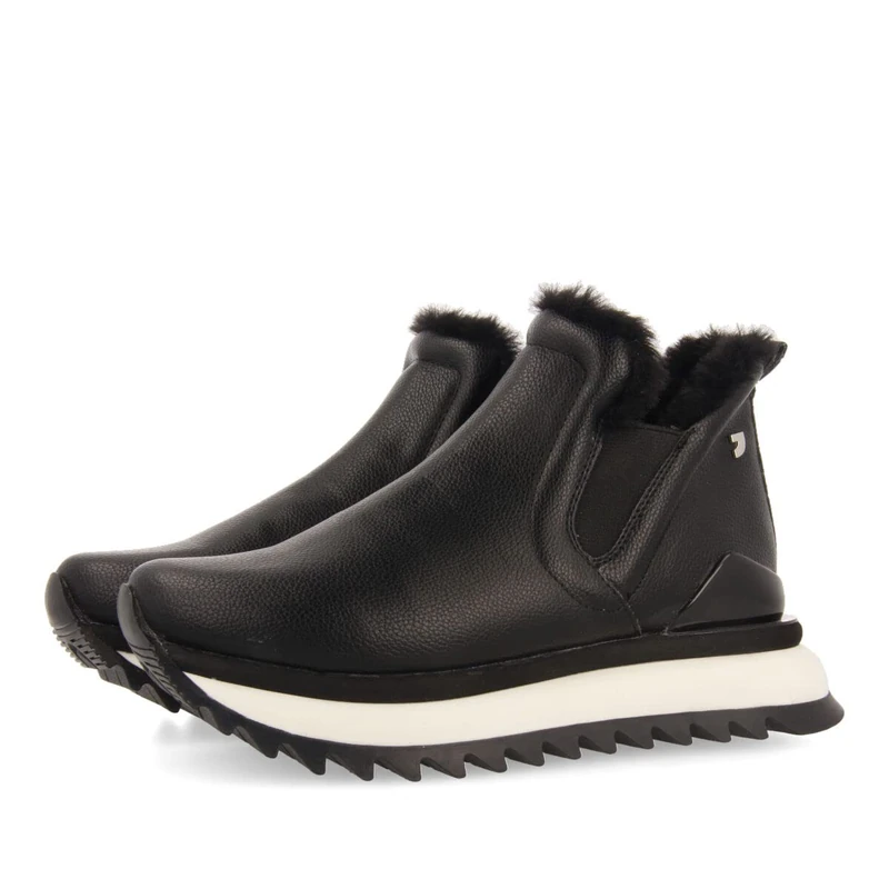 Black Chelsea Bootie Sneakers for Women pitten, Black/White, 5 UK