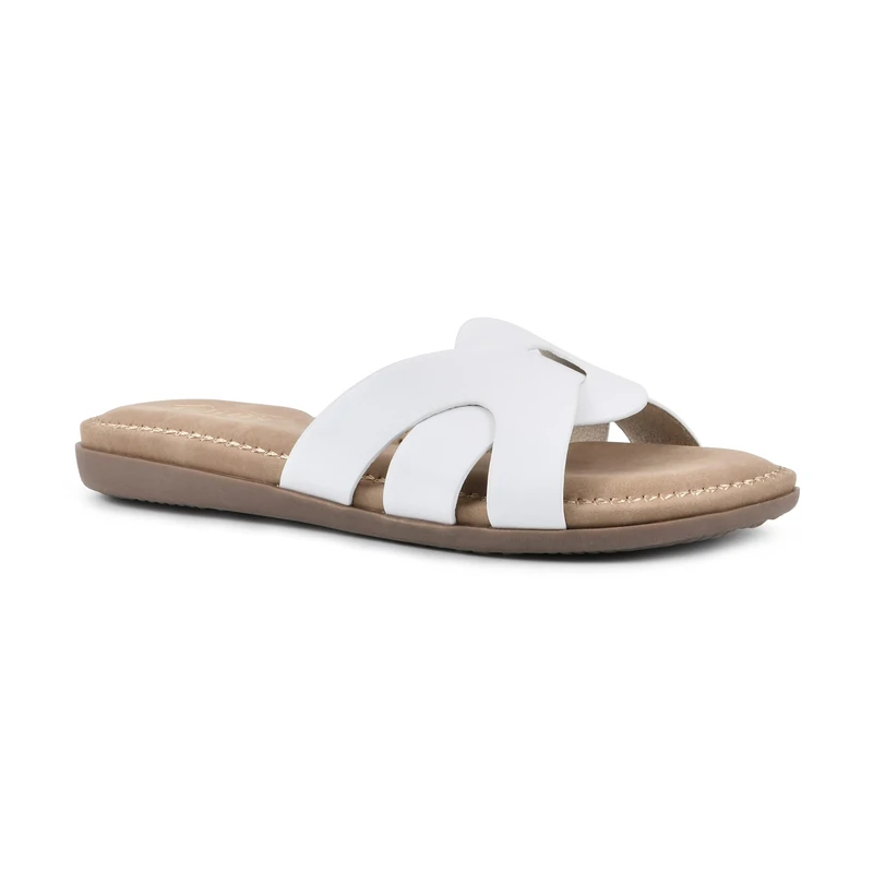 CLIFFS BY WHITE MOUNTAIN Women's Fortunate Slide Sandal, White/Burnished/Smooth, 7 UK - Image 1