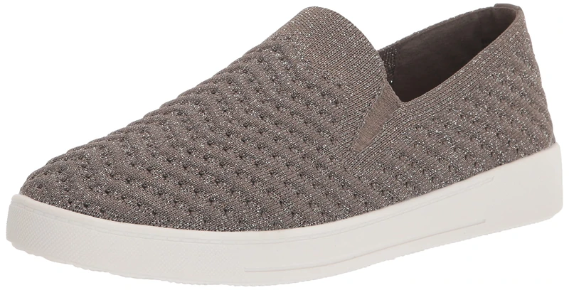 WHITE MOUNTAIN Shoes Courage Women's Slip-on Sneaker, Silver/Fabric, 7.5 UK