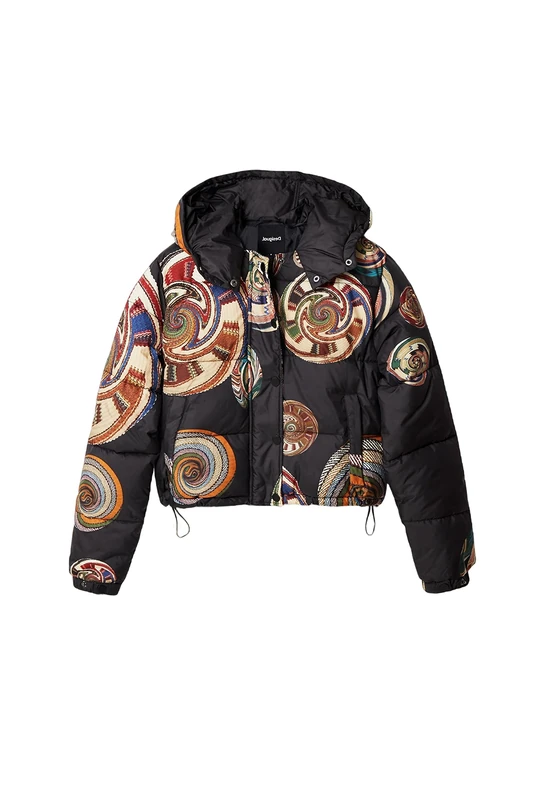 Desigual Women's Padded_heddal, 2000 Black Short Overcoat, X-Small