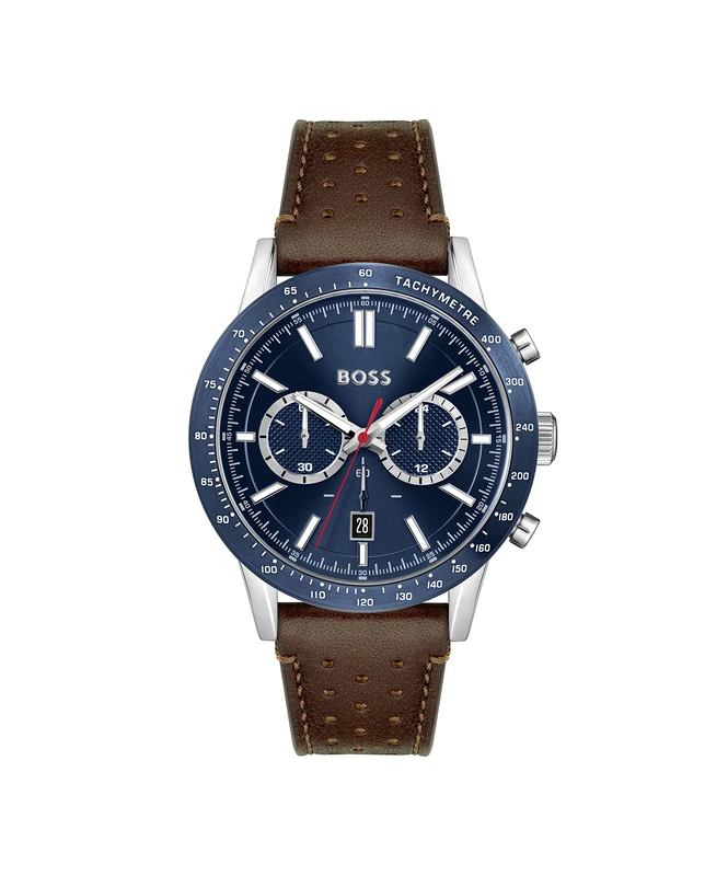 BOSS Chronograph Quartz Watch for Men with Brown Leather Strap - 1513921