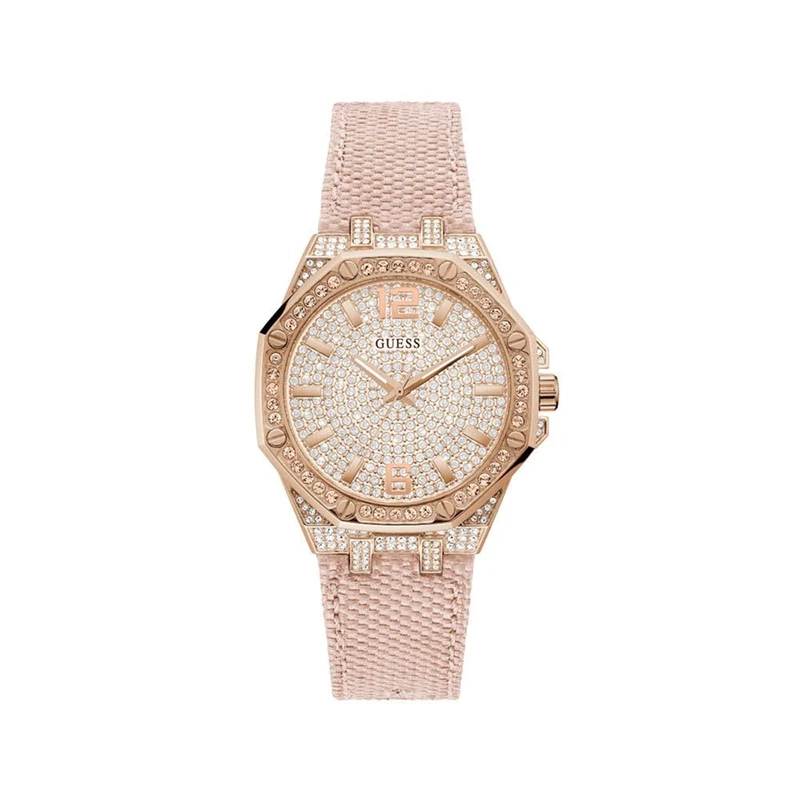 GUESS Watches Ladies Shimmer GW0408L3 Analogue Quartz Movement Watch with Nylon Strap