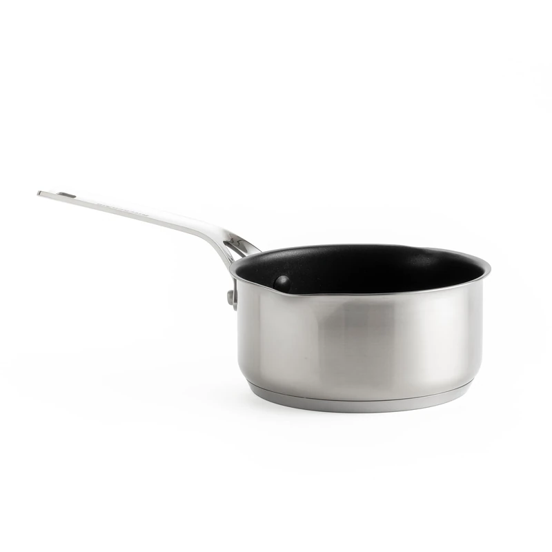 KitchenAid Stainless Steel PFAS-Free Ceramic Non-Stick 16 cm/1.5 Litre Saucepan, Clad, Induction, Oven Safe, Silver