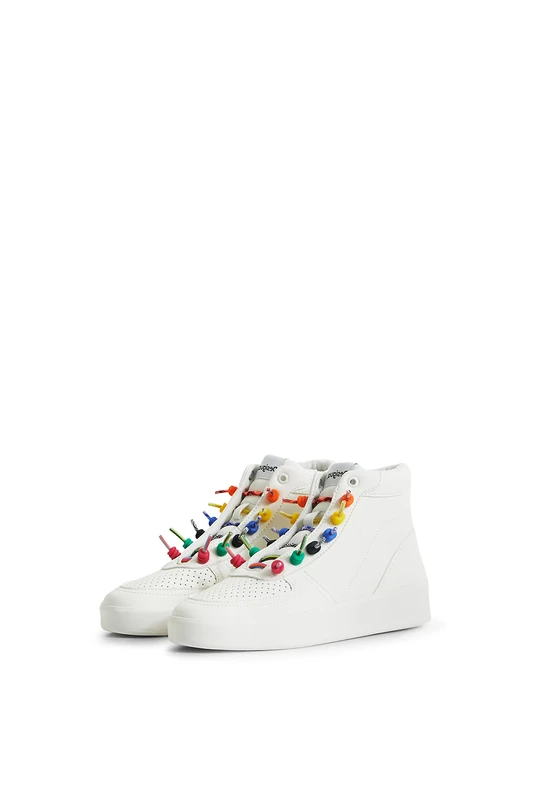 Desigual Women's Shoes_Fancy high Laces, 1000 White Sneaker, 4.5 UK