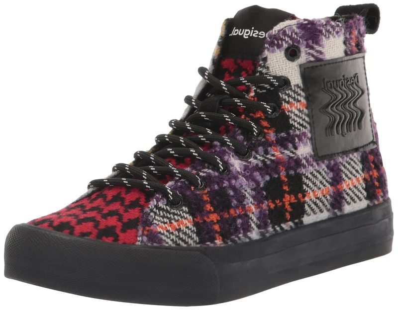 Desigual Beta Tartan High Top Sneakers 22WSKA27 New Season AW22 Multicoloured - Image 1