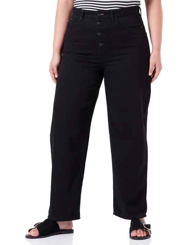 BOSS Women's Modern Barrel 4.0 Jeans Trousers, Black, 8