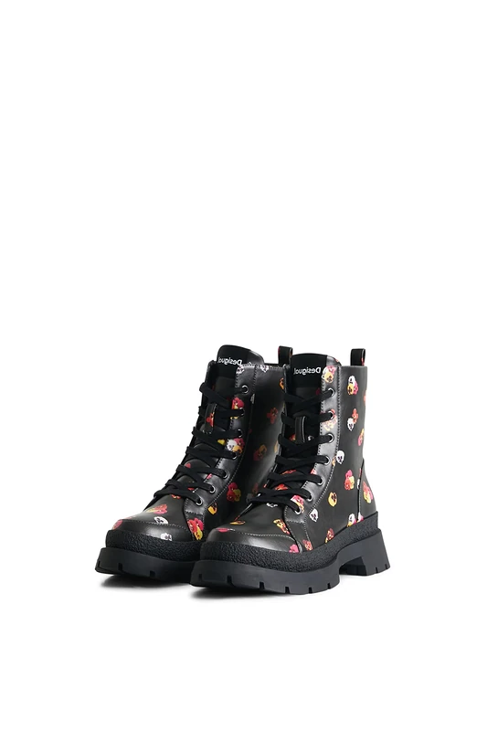 Desigual Women's Shoes_Boot_Flowers Hunting Shoe, Black, 36 EU