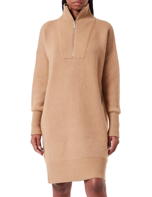 BOSS Women's Finina Dress, Medium Beige, L