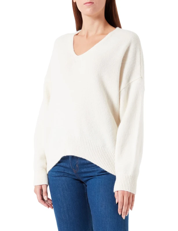 BOSS Women's Knitted Sweater, Open White, S