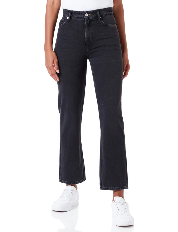 BOSS Women's Straight Crop 4.0 Jeans Trousers, Charcoal, 6