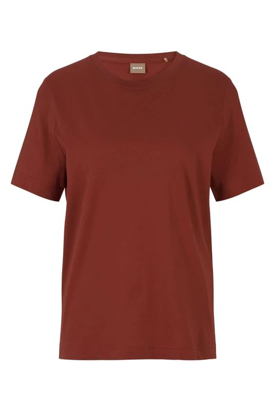 BOSS Womens Ecosa Relaxed-fit T-shirt in organic-cotton jersey
