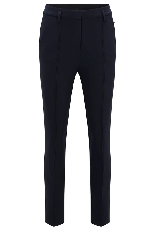 BOSS Womens C Terasy Slim-fit Trousers in Super-Stretch Jersey Blue