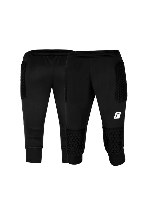 Reusch Boy's Contest 3/4 Short Advance Junior Children's Football Goalkeeper Trousers Padded, Black/Silver, M
