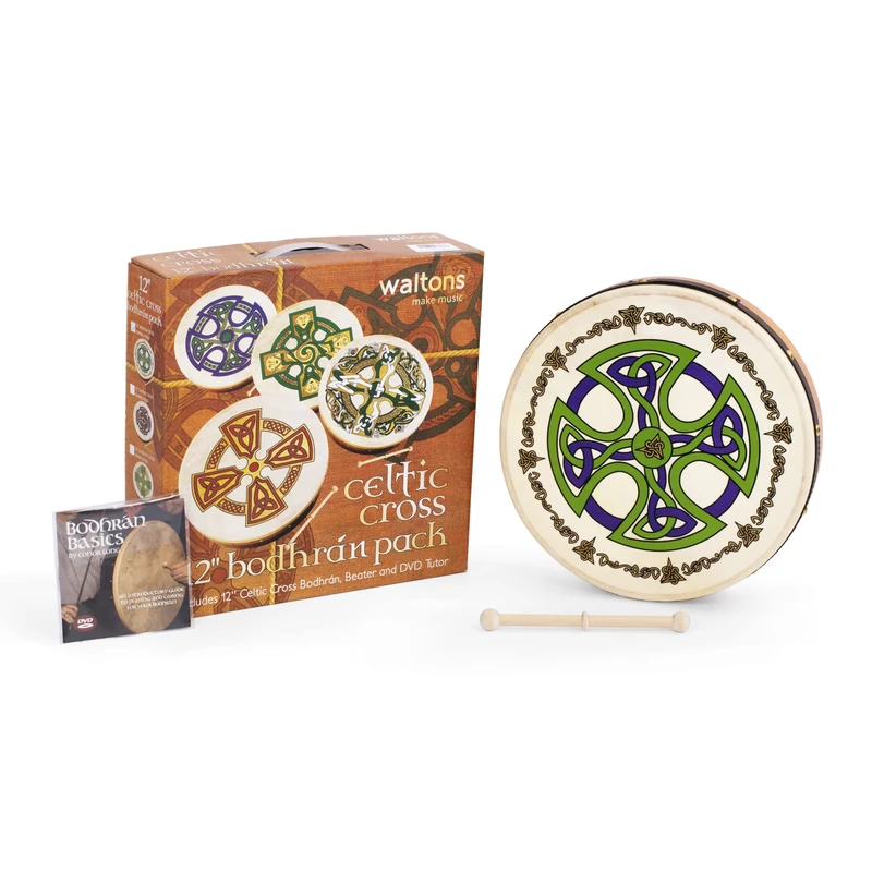 Bodhran 12" Brosna Cross with bag and tipper beater - Image 1