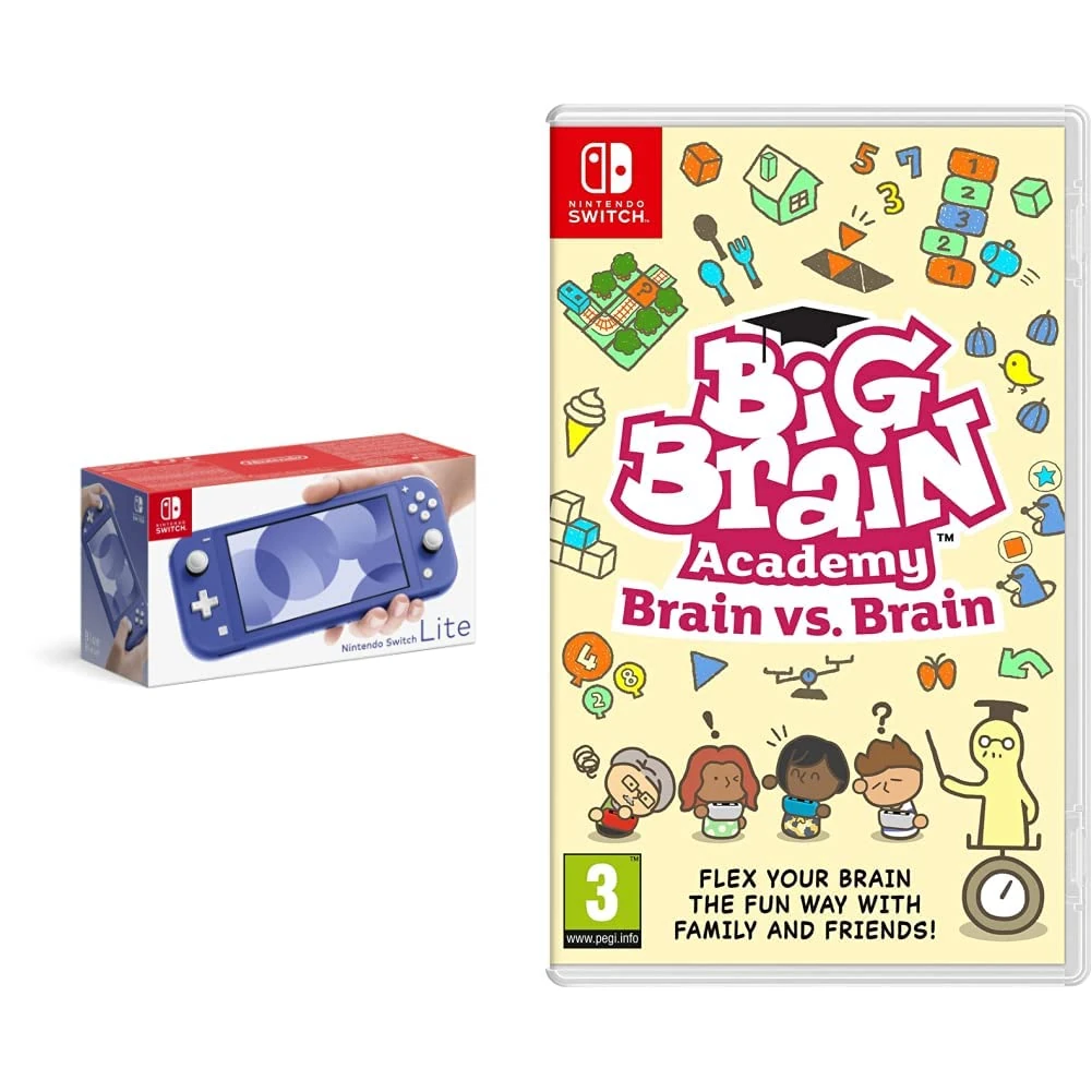 Nintendo Switch Lite - Blue + Big Brain Academy: Brain vs Brain (Nintendo Switch)