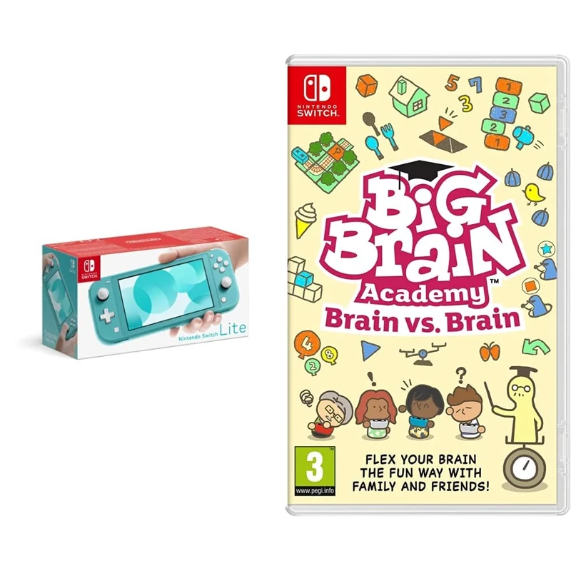 Nintendo Switch Lite - Turquoise + Big Brain Academy: Brain vs Brain (Nintendo Switch)