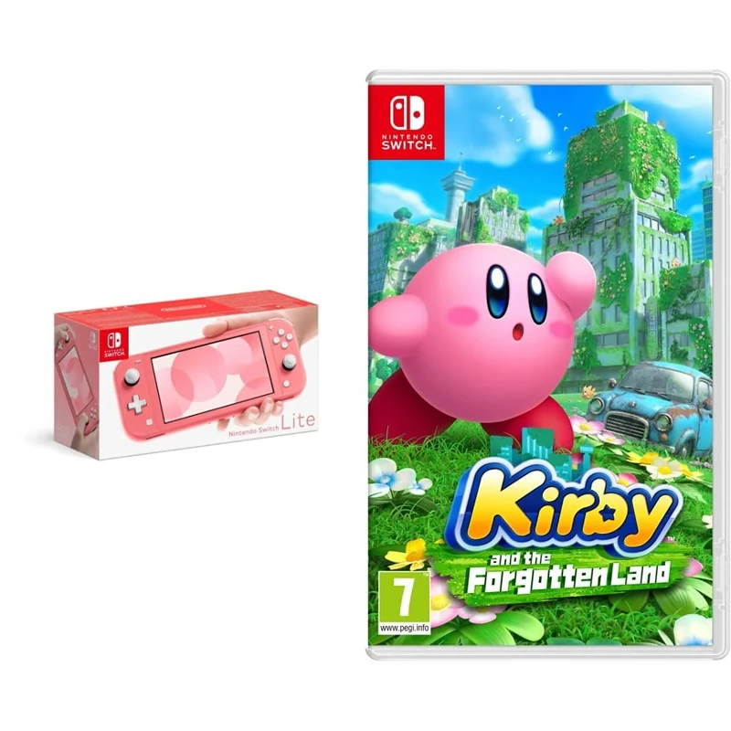Nintendo Switch Lite - Coral + Kirby and the Forgotten Land (Nintendo Switch)
