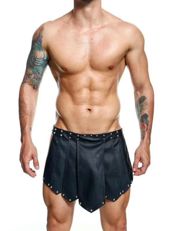 MALEBASICS Dungeon Roman Skirt Black - Image 1