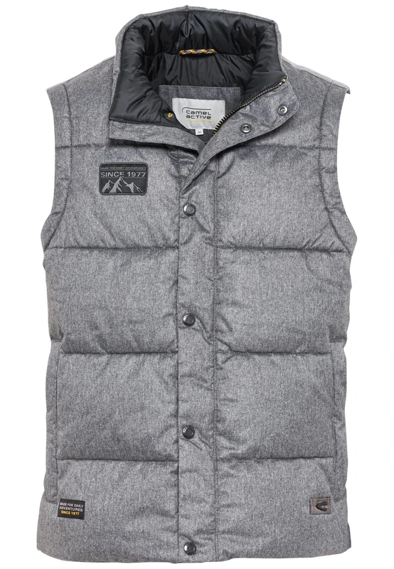 camel active Men's 460340/8O28 vest, Stone Gray, 54