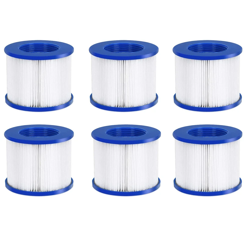 #WEJOY Easy Set Pool Spa Hot Tub Filter Replacement Cartridges for Type PM_SPA-P154_Grey/Black/White/Wine, Fold White Filter Paper for Many Massage Pool Models(6 PC)