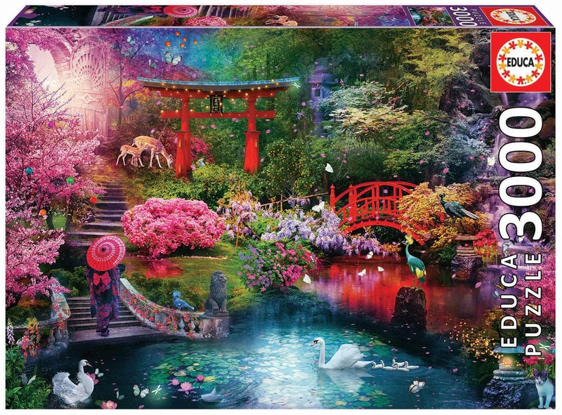 Educa 19282 3000 Japanese Garden, multicoloured