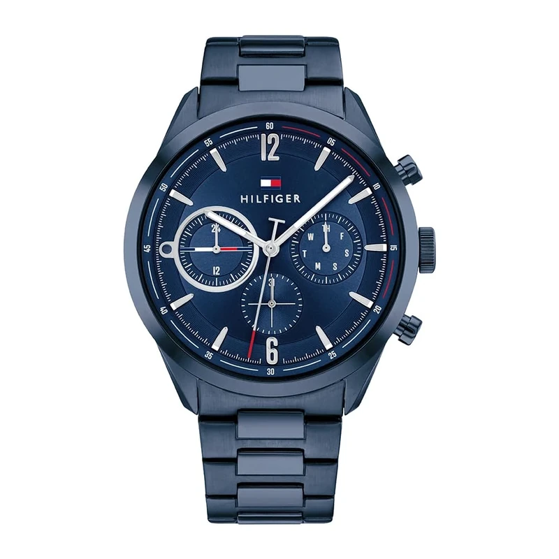 Tommy Hilfiger Analogue Multifunction Quartz Watch for Men with Blue Stainless Steel Bracelet - 1791945