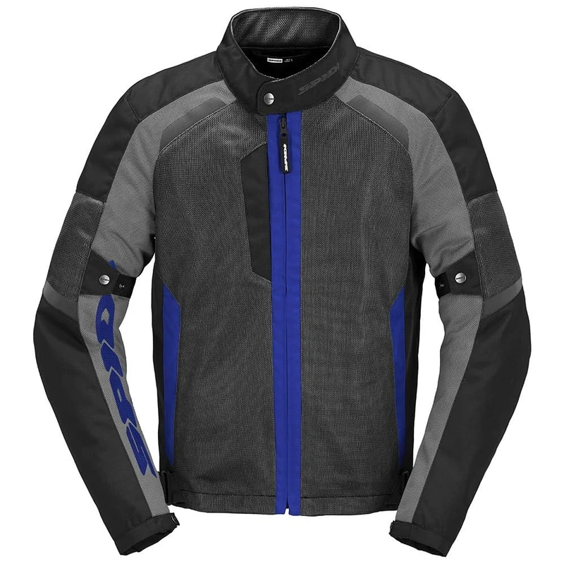 SPIDI Men's Tek Net Motorcycle Mesh Jacket, Black/Grey/Blue, L