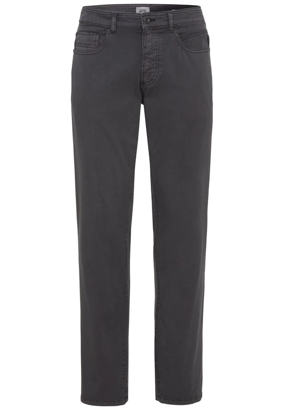 camel active Houston Men's Cotton Trousers Regular Fit, Darkgray, 35 W/32 L