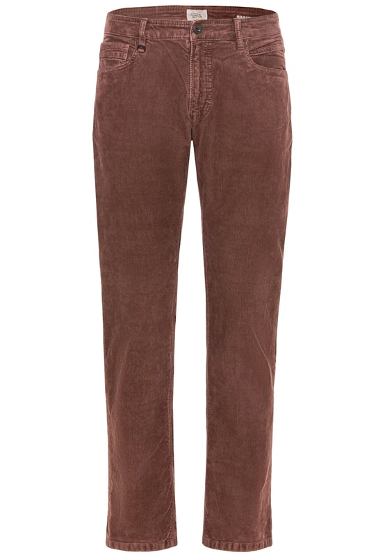 camel active Men's Regular Fit 5-Pocket Trousers, DarkRed, 38 W/30 L