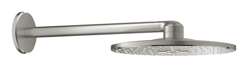 GROHE Rainshower 310 Smartactive Head Shower Set with 2 Spray Options 310mm Wall-Mounted Showerhead with 400mm Shower Arm, Stainless Steel Look, Round Shape 26475DC0