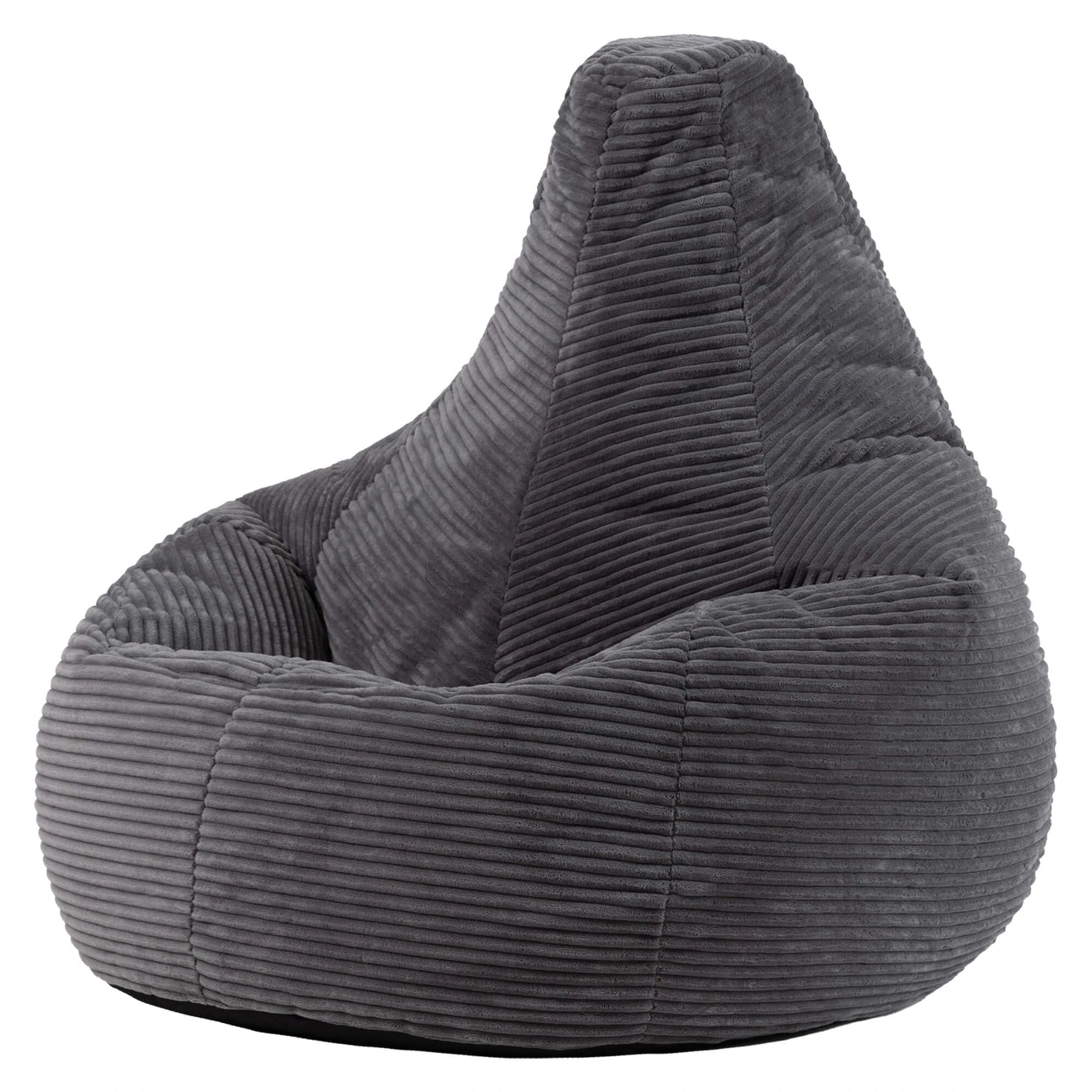 icon Dalton Cord Recliner Bean Bag, Charcoal Grey, Large Adult Bean Bag Chair with Filling Included, Comfy Chair, Living Room Furniture, Bedroom Furniture