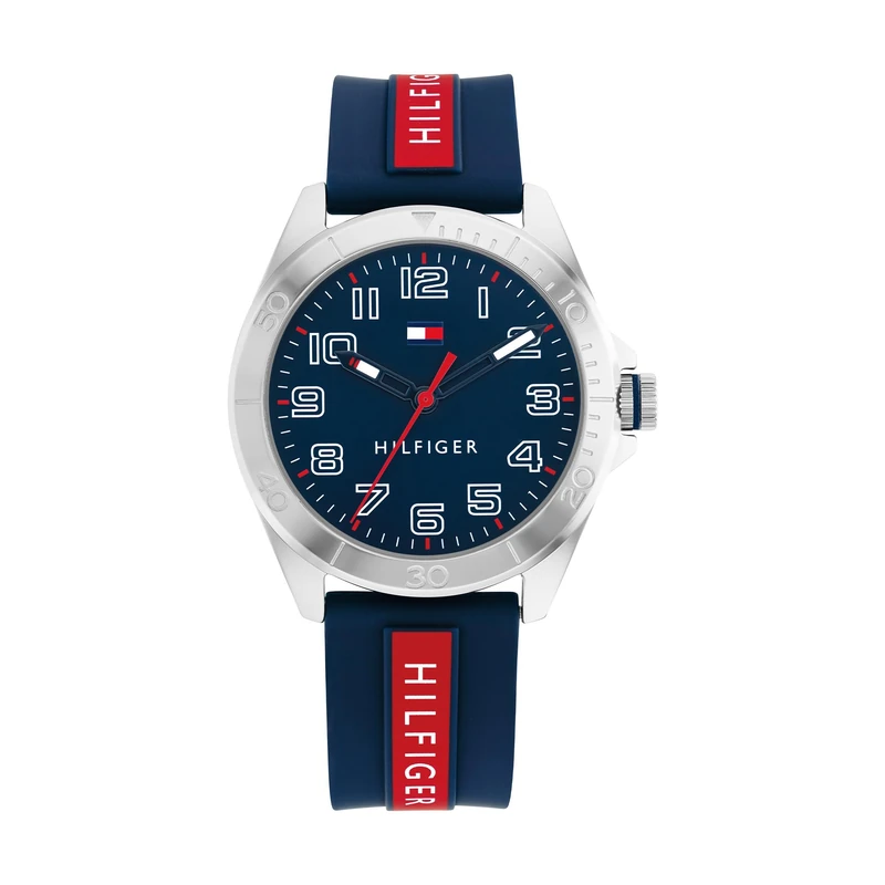 Tommy Hilfiger Three Hand Quartz Movement Watch for Youth with Navy Blue Silicone Bracelet - 1720019